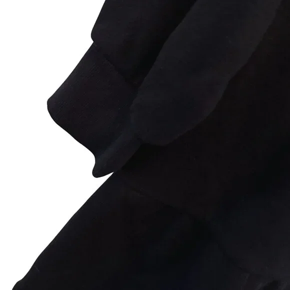 Nine West Black Long Sleeve Sweatshirt Dress with Ruffle - Size Large - Picture 7 of 10
